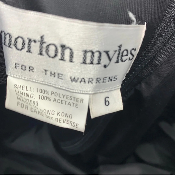 Vtg  80s Morton Myles Evening Gown 6 Chiffon‎ Ruched Slit Formal Feminine Sexy - Picture 9 of 11